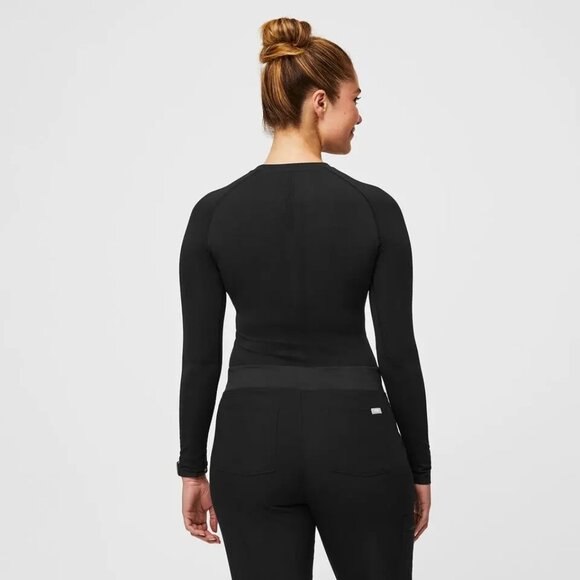 Figs Salta Seamless Longsleeve Underscrub in Black, Size X-Small - Picture 5 of 9